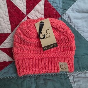 C.C. Kids Coral Cable Knit Beanie YJ-847 Kids Pink Winter Hat New